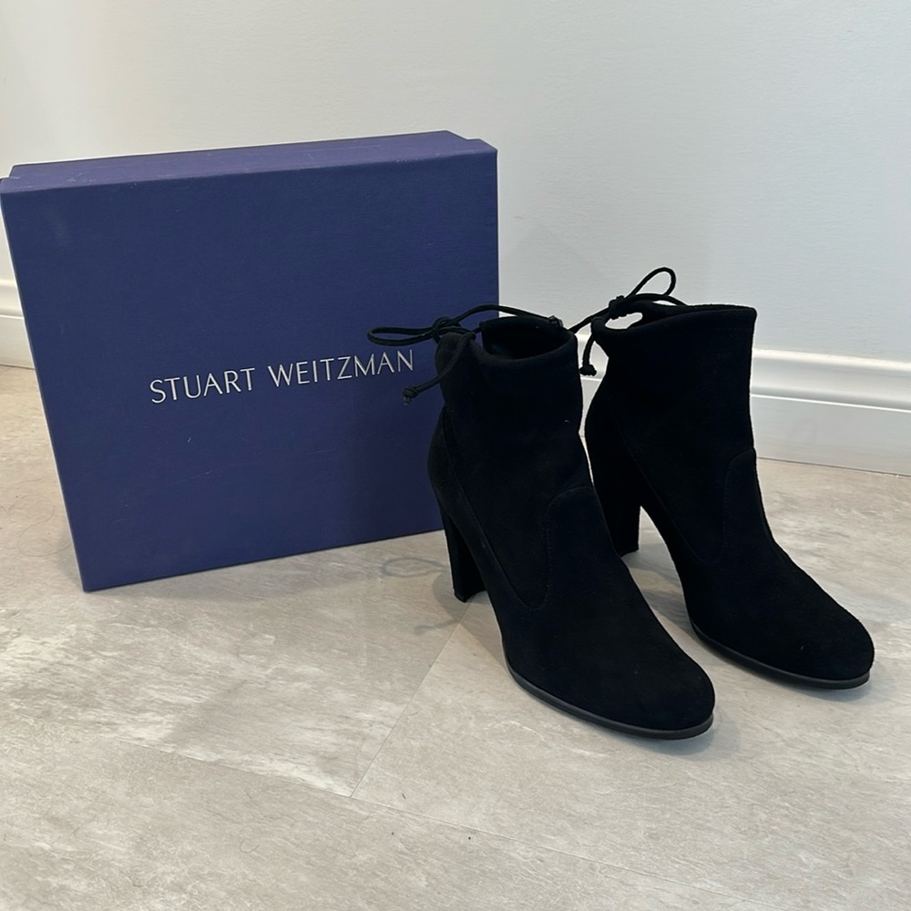 Stuart Weitzman Glove Black Booties - Black Suede - Almost New - 6.5